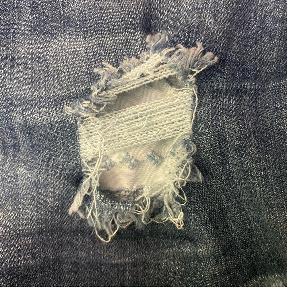Mudd Dark Blue Ripped Jean Shorts GUC 7 - Picture 5 of 7